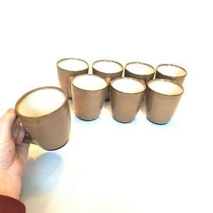 8 Sango Concepts Cocoa Brown Coffee Cups Mugs 4" x 3.5" 8 OZ